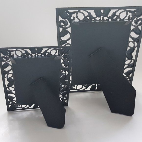 Metal Matching Pair Photo Frames Art Nouveau Style Tulips Ornate NOS Connoisseur - Picture 4 of 10